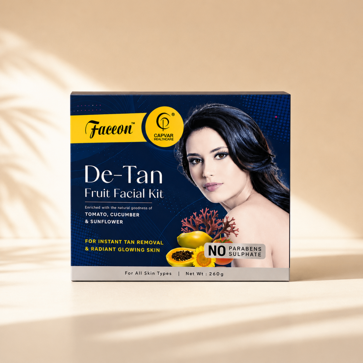 CAPVAR Faceon De-Tan Fruit Facial Kit